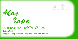 akos kope business card